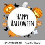 happy halloween background.... | Shutterstock .eps vector #712604629