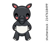 Cute Little Tapir Cartoon...