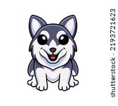 Cute Siberian Husky Dog Cartoon