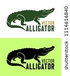 Alligator Silhouette Vector...