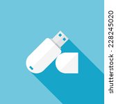 usb flash drive flat icon.... | Shutterstock .eps vector #228245020