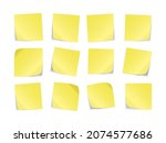 yellow stickers mockup... | Shutterstock .eps vector #2074577686