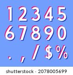 three dimensional retro numbers ... | Shutterstock .eps vector #2078005699