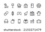 outline category icon set.... | Shutterstock .eps vector #2153371479