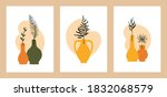 abstract plant wall decor.... | Shutterstock .eps vector #1832068579