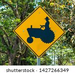 Yellow Tractor Crossing Sign ...