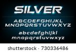 alphabet font. metallic  silver ... | Shutterstock .eps vector #730336486