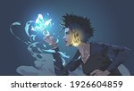 the witch summons a glowing... | Shutterstock .eps vector #1926604859