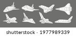 vector set with spaceship ... | Shutterstock .eps vector #1977989339