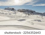 Ski slopes of Madonna di Campiglio. Alpine Ski resort of Trentino Alto Adige into Dolomiti di Brenta Park. Italy