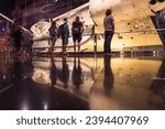 Small photo of KENNEDY SPACE CENTER, FLORIDA, USA - FEBRUARY 18, 2017: Space Shuttle Atlantis at the visitor complex of Kennedy Space Center, Apollo Saturn V Center