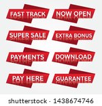 red banner promotion tag design ... | Shutterstock .eps vector #1438674746