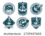 retro space badges set.... | Shutterstock .eps vector #1729447603