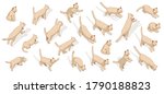 cat isometric posing set. 3d... | Shutterstock .eps vector #1790188823