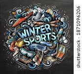 winter sport time hand drawn... | Shutterstock . vector #1871096206