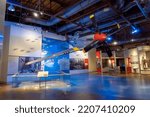 Small photo of Tuskegee, Alabama -2022: Tuskegee Airmen National Historic Site. Red tail P-51 Mustang and other displays about the Tuskegee experience.