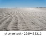 Small photo of Sand ridges on beach. Ripples, commonly known as sand waves, are undulatory structures produced by a current (water or wind) on the surface of a sandy sediment. Cumberland Island National Seashore .