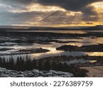 Small photo of THingvellir (Thingvellir) is a historic site and national park in Iceland. Silfra fissure, THingvallavatn (Thingvallavatn) Lake, Mt. Armansfell, rift valley.