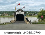 Small photo of Hartland, New Brunswick -Jun 1, 2023: The Hartland Covered Bridge is the world's longest covered bridge. It crosses the Saint John River from Hartland to Somerville, New Brunswick, Canada.