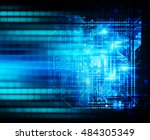 future technology  blue cyber... | Shutterstock . vector #484305349
