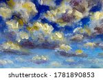 Oil Painting On Canvas  Clouds  ...