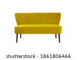 Stylish Yellow Fabric Sofa With ...