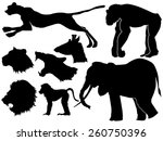 set of silhouettes of african... | Shutterstock .eps vector #260750396