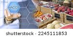 Small photo of Fresh fruit HACCP (Hazard Analysis and Critical Control Points) concept - Food Safety and Quality Control in food industry