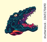 vintage crocodile   alligator... | Shutterstock .eps vector #1065170690
