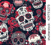 day of the dead colorful sugar... | Shutterstock .eps vector #429751273