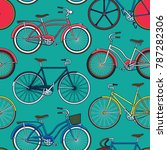 retro pop and vintage bicycle... | Shutterstock .eps vector #787282306