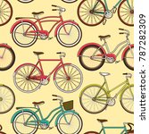 retro pop and vintage bicycle... | Shutterstock .eps vector #787282309