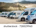 Close Up Motorhomes Parked In A ...