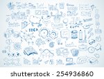 business doodles sketch set  ... | Shutterstock .eps vector #254936860