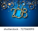2018 happy new year background... | Shutterstock . vector #727060093