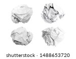 Paper ball - Crumpled sheet on white background