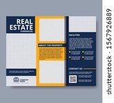 real estate tri fold brochure... | Shutterstock .eps vector #1567926889