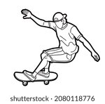 skateboard player action...