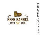 beer barrel vintage logo design ... | Shutterstock .eps vector #1771055729