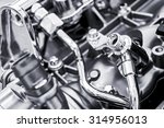 Close Up Shot Of Car Engine