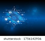 medical symbols and modern... | Shutterstock .eps vector #1756142936