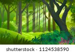 lush dense green forest with... | Shutterstock .eps vector #1124538590
