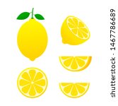fresh lemon fruits  collection... | Shutterstock .eps vector #1467786689