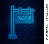 glowing neon line hanging sign... | Shutterstock .eps vector #1576628206