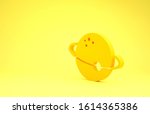 yellow planet icon isolated on... | Shutterstock . vector #1614365386