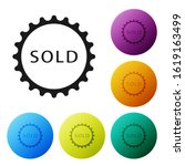 black sold label icon isolated... | Shutterstock .eps vector #1619163499