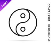 Black Line Yin Yang Symbol Of...