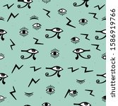third eye seamless pattern. ... | Shutterstock .eps vector #1586919766