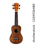 Small photo of The brown ukulele on the white background, with Clipping path