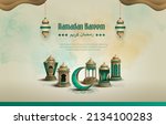 islamic greetings ramadan... | Shutterstock .eps vector #2134100283